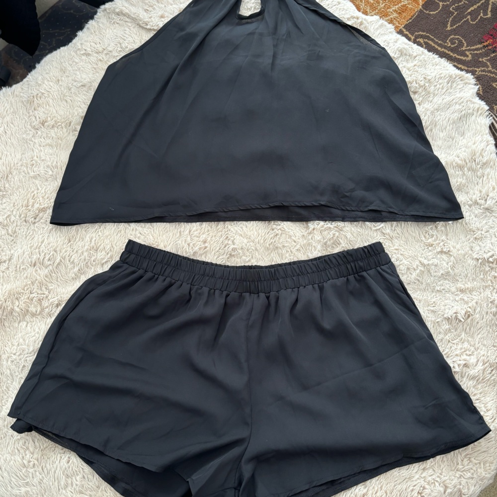 Shein 2 Piece Halter Top Shorts Set